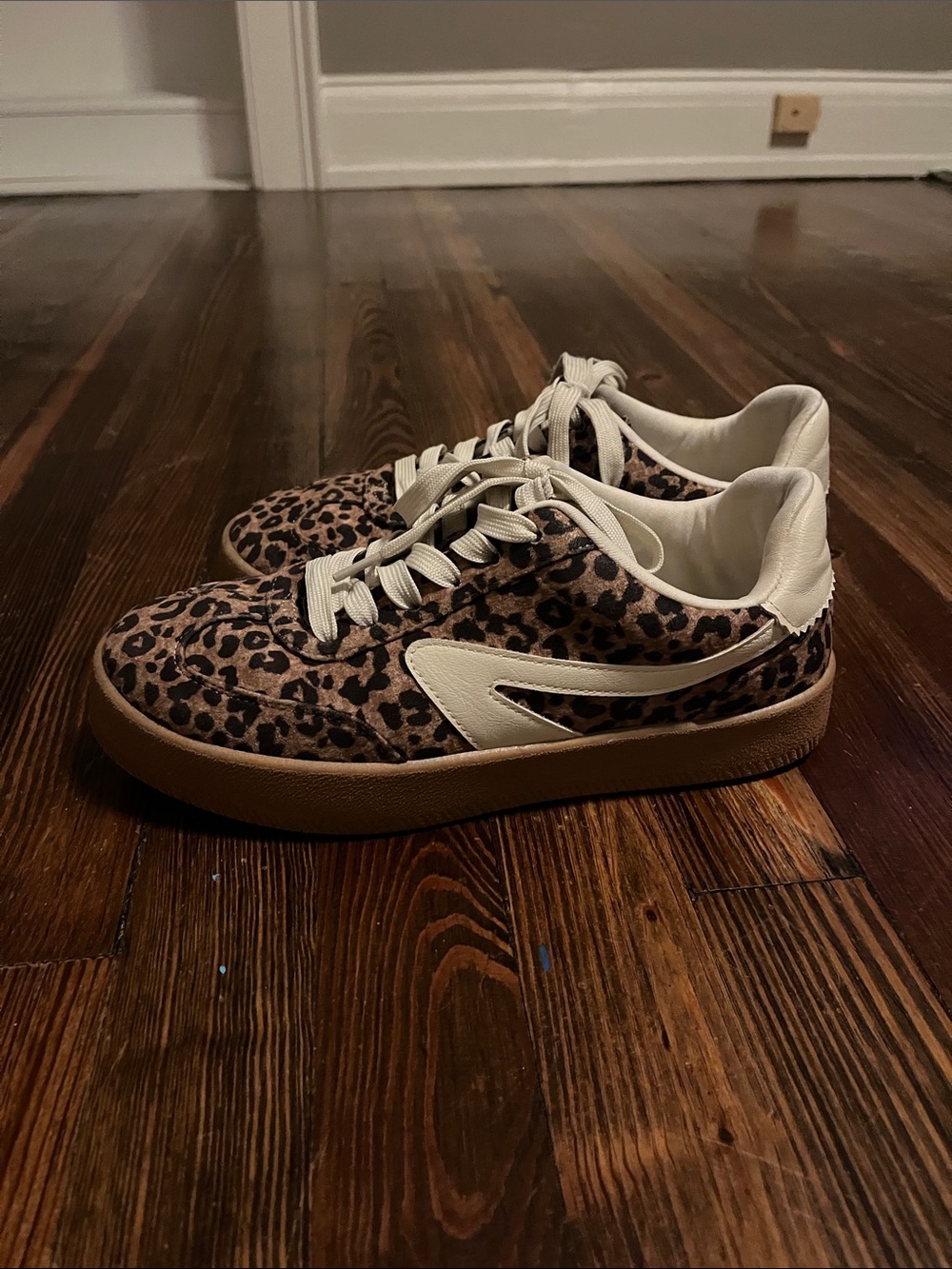 Dolce Vita Leopard-Print Sneakers with White Trim